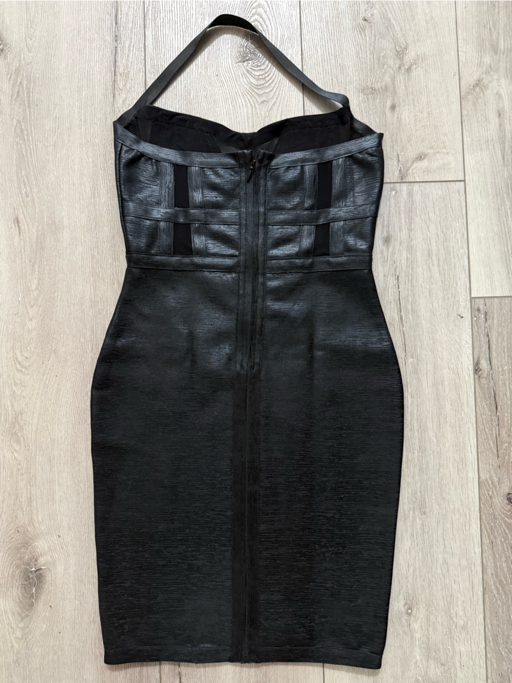 Black Strapless Bandage Sheath Dress